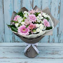 Букет цветов из:  Герберы, Альстромерии и Хризантемы #REPLACE_PRED# Вочепшем