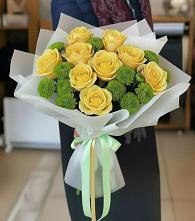 Букет цветов из:  Хризантемы и Розы в Вочепшем
