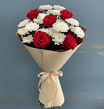 Букет цветов из:  Розы и Хризантемы в Вочепшем