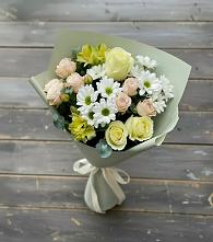 Букет цветов из:  Альстромерии, Розы и Хризантемы в Вочепшем
