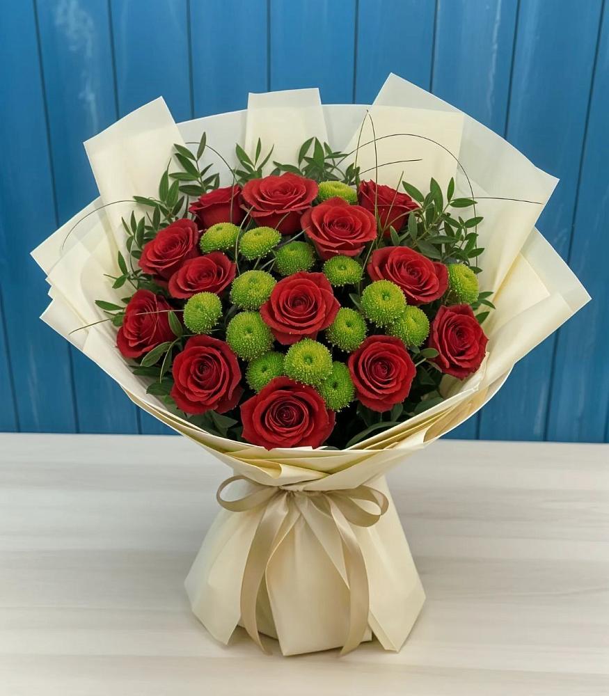 Букет цветов из: Розы и Хризантемы в Вочепшем